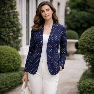 Navy Polka Dot Women's Blazer